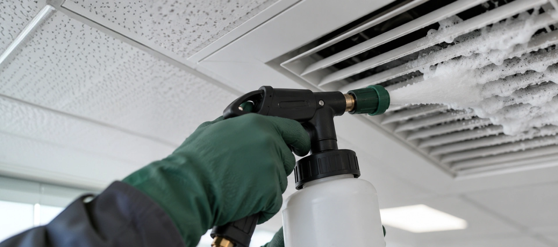 Sanificazione impianti di climatizzazione: trattamento di una bocchetta di aerazione